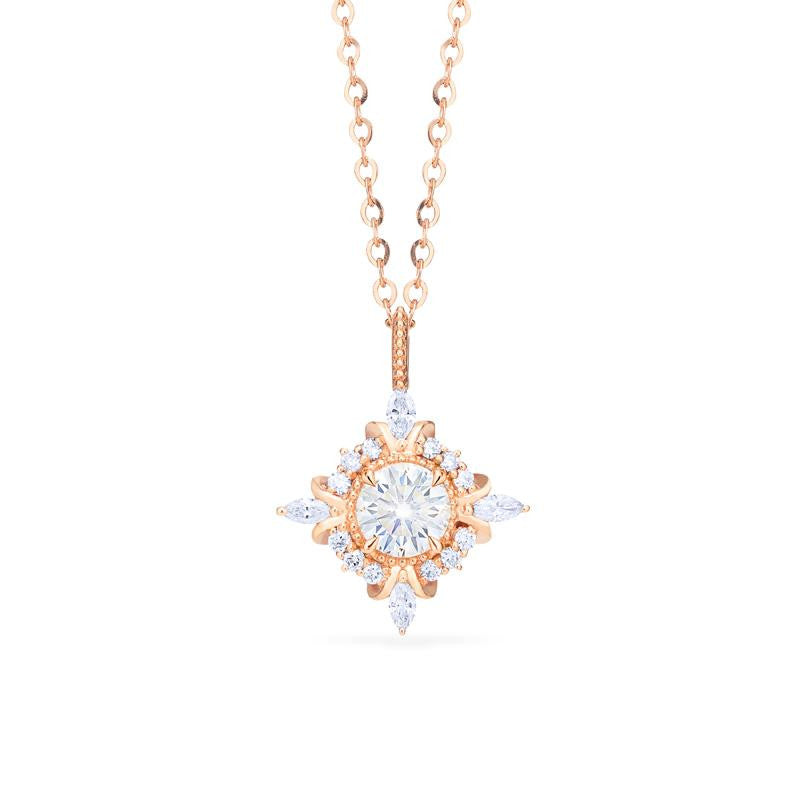 [Astrid] Art Deco Petite Necklace in Diamond / Moissanite