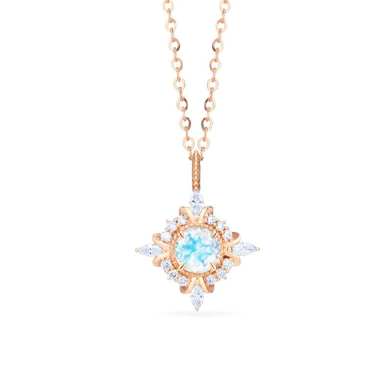 [Astrid] Art Deco Petite Necklace in Moonstone