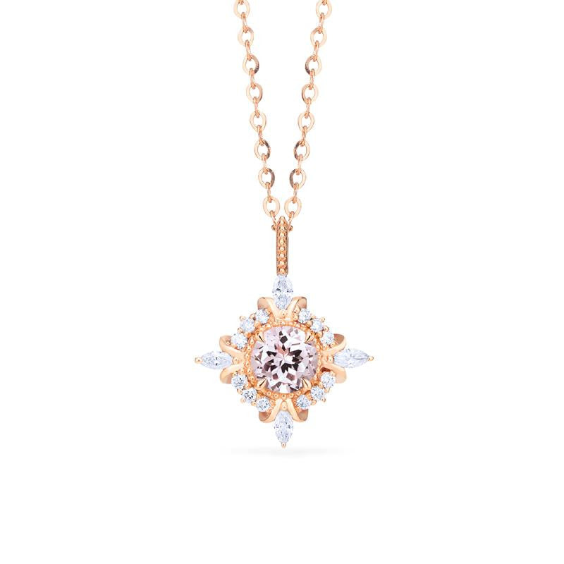 [Astrid] Art Deco Petite Necklace in Morganite