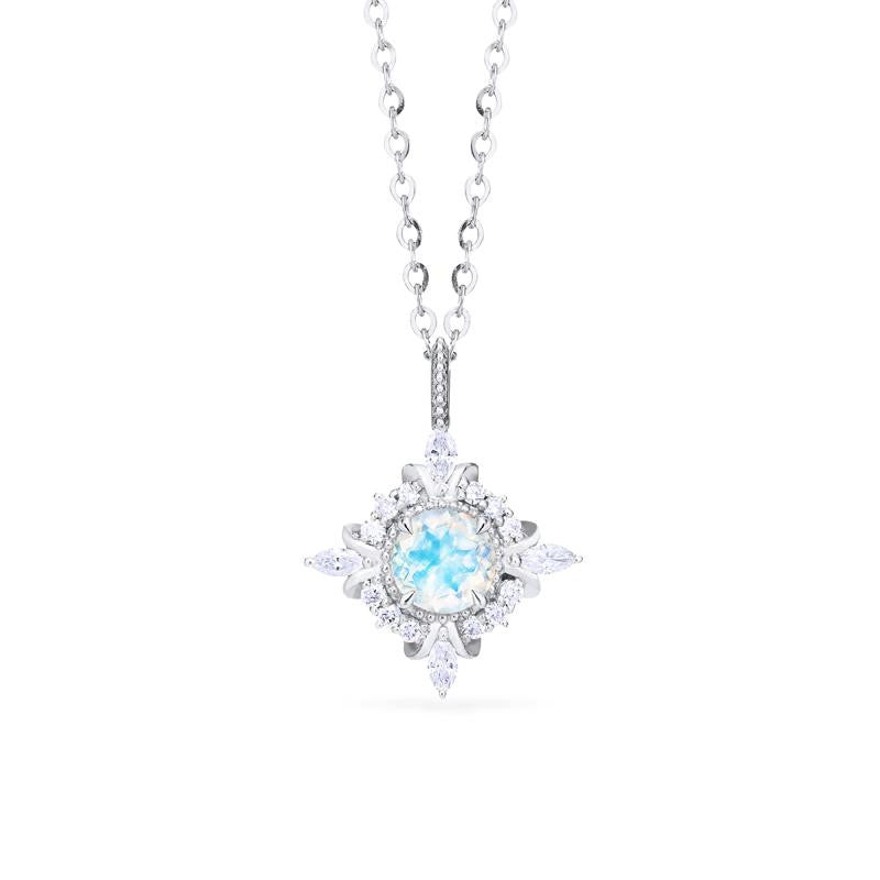 [Astrid] Art Deco Petite Necklace in Moonstone