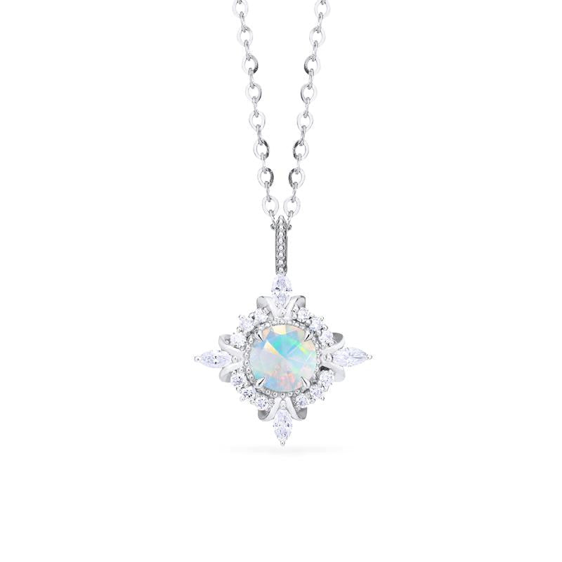 [Astrid] Art Deco Petite Necklace in Opal