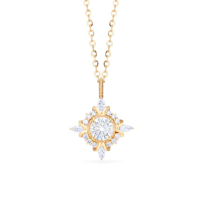 [Astrid] Art Deco Petite Necklace in Diamond / Moissanite