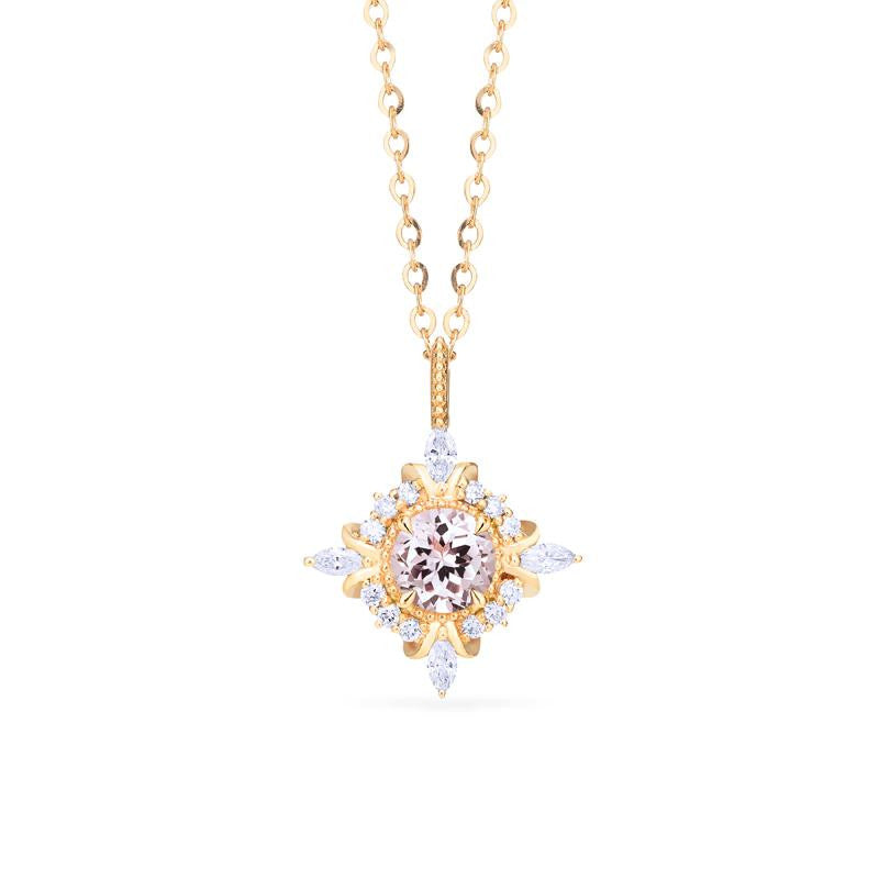 [Astrid] Art Deco Petite Necklace in Morganite