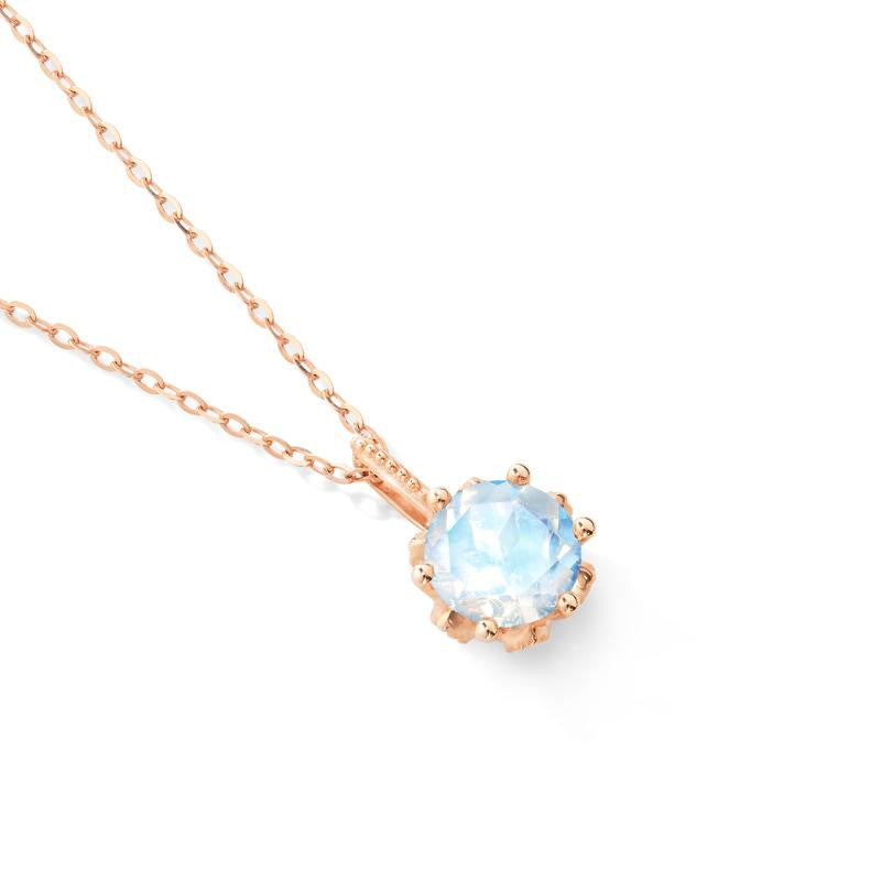 [Eden] Floral Solitaire Necklace in Moonstone