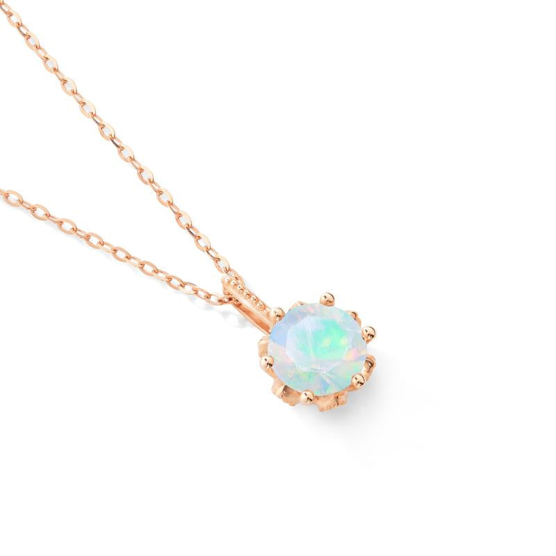 [Eden] Floral Solitaire Necklace in Opal
