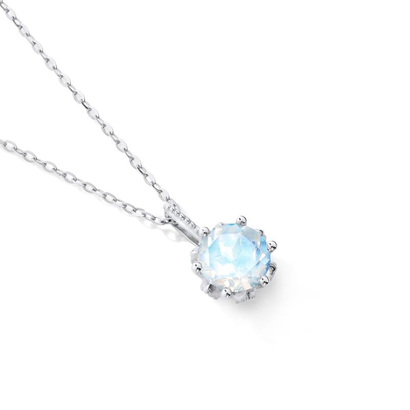 [Eden] Floral Solitaire Necklace in Moonstone