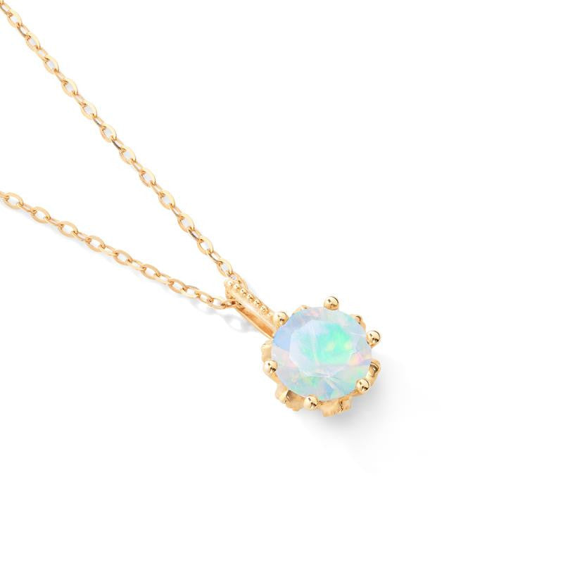 [Eden] Floral Solitaire Necklace in Opal