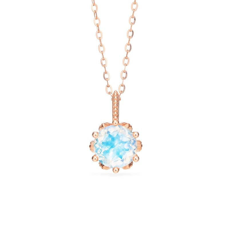 [Eden] Floral Solitaire Necklace in Moonstone