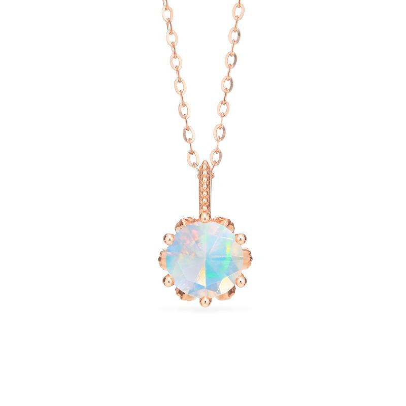 [Eden] Floral Solitaire Necklace in Opal