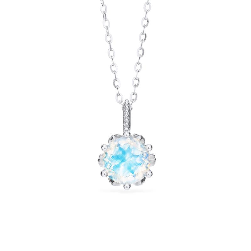 [Eden] Floral Solitaire Necklace in Moonstone
