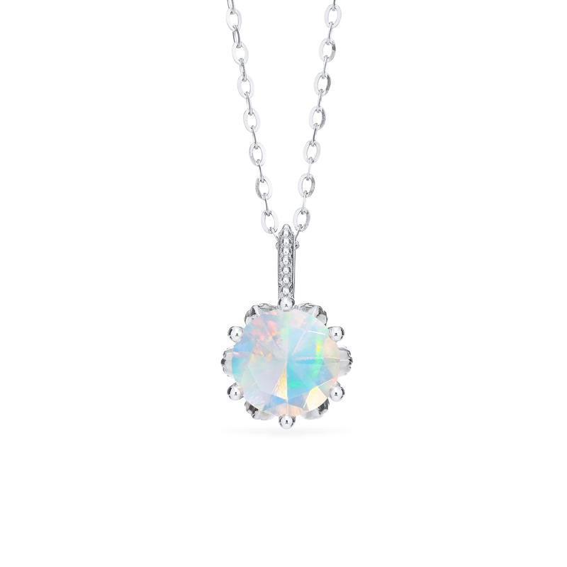 [Eden] Floral Solitaire Necklace in Opal