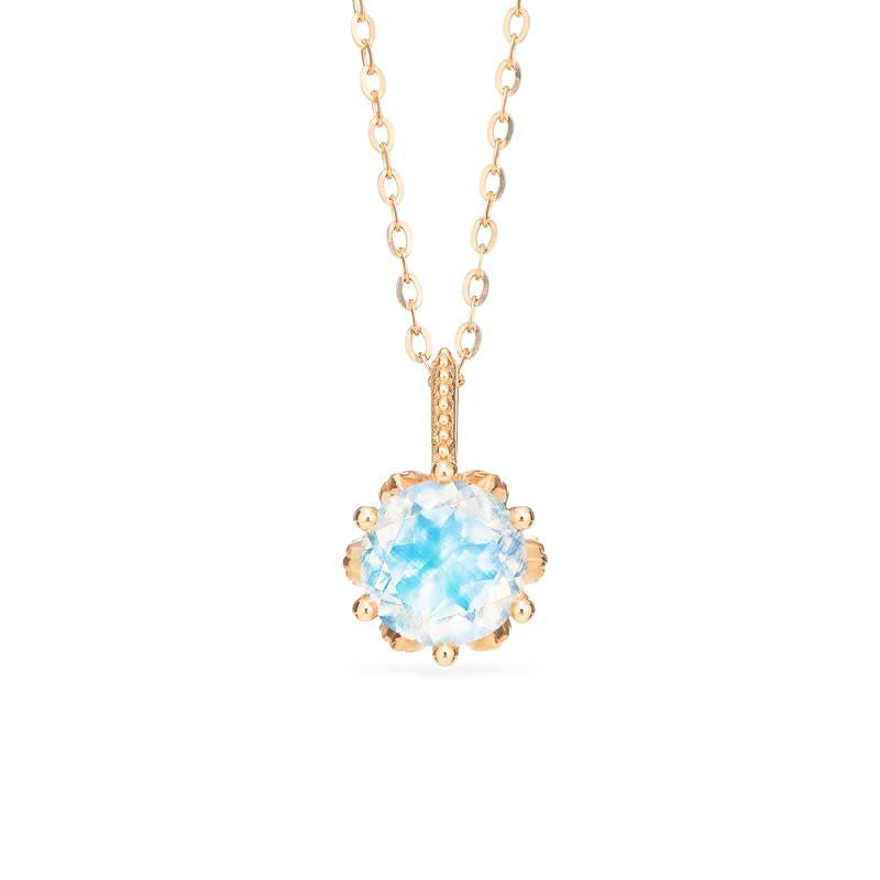 [Eden] Floral Solitaire Necklace in Moonstone