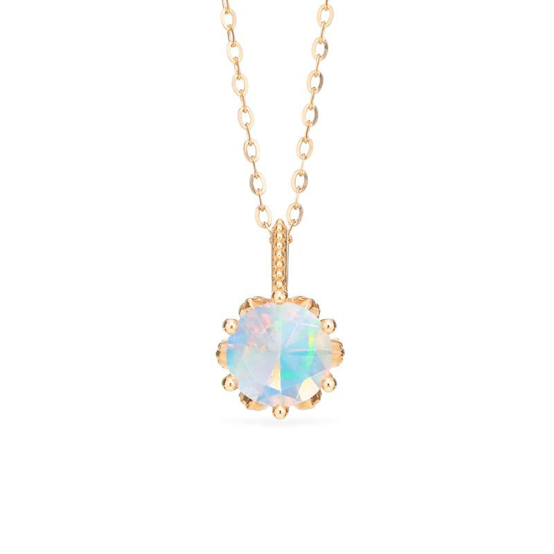 [Eden] Floral Solitaire Necklace in Opal