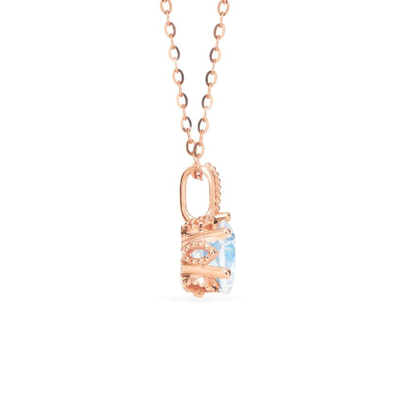 [Eden] Floral Solitaire Necklace in Moonstone