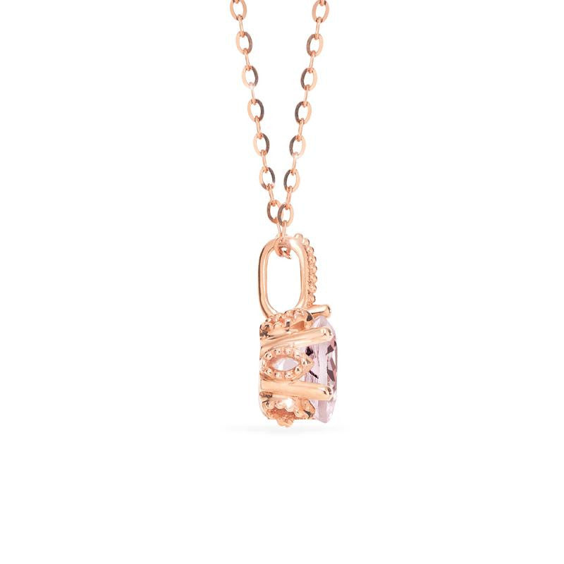 [Eden] Floral Solitaire Necklace in Morganite