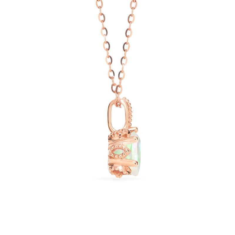 [Eden] Floral Solitaire Necklace in Opal