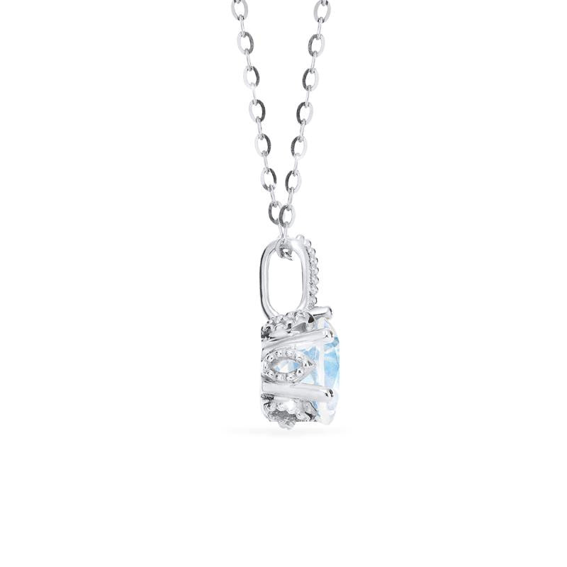 [Eden] Floral Solitaire Necklace in Moonstone