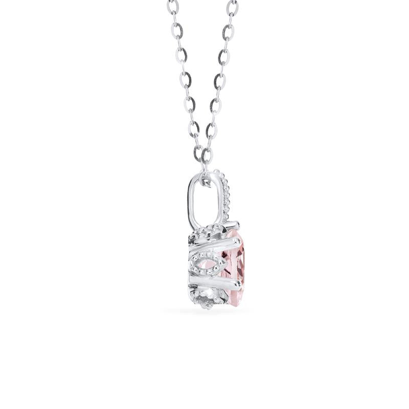 [Eden] Floral Solitaire Necklace in Morganite