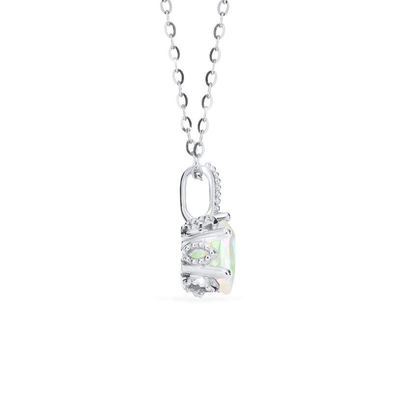 [Eden] Floral Solitaire Necklace in Opal