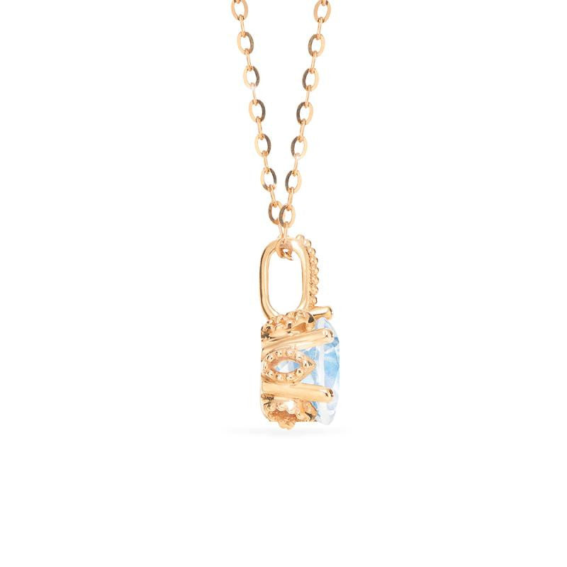 [Eden] Floral Solitaire Necklace in Moonstone