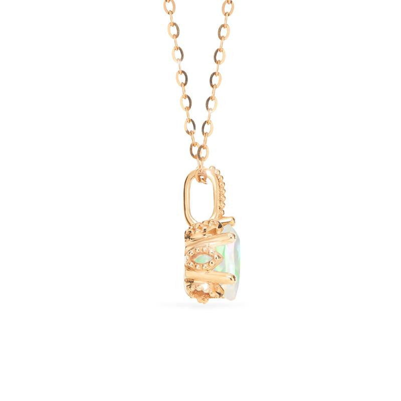 [Eden] Floral Solitaire Necklace in Opal