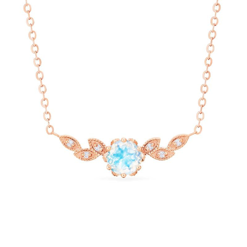 [Dahlia] Floral Leaf Necklace in Moonstone