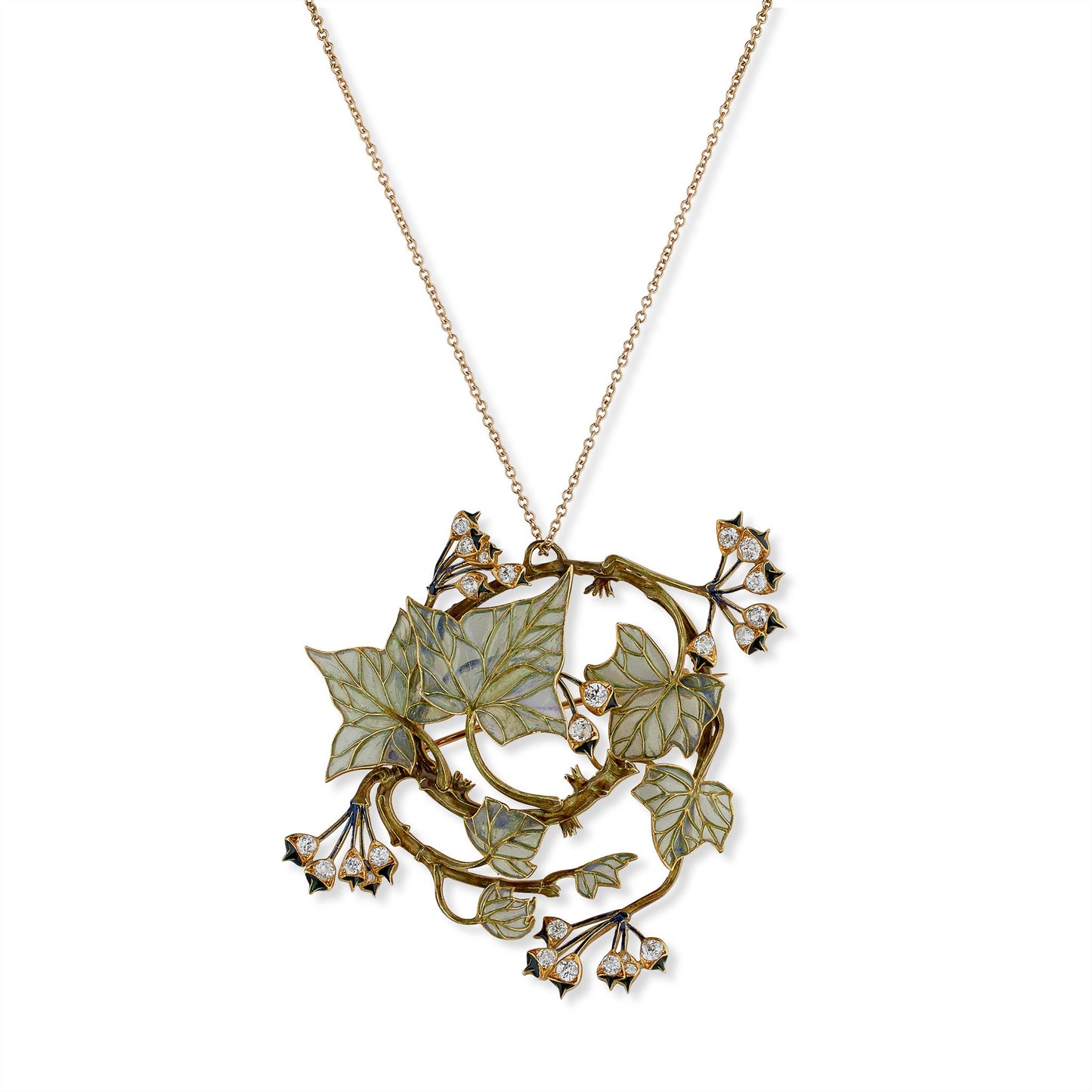 René Lalique "Ivy" Pendant Brooch/Necklace