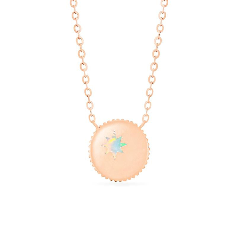 [Luna] Crescent Moon Necklace in Australian Opal