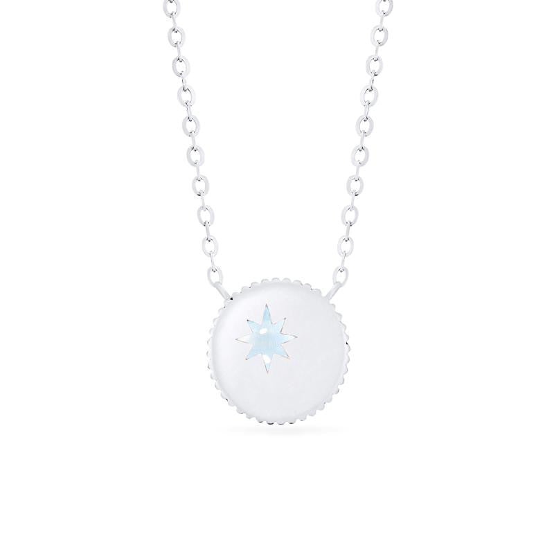 [Luna] Crescent Moon Necklace in Moonstone