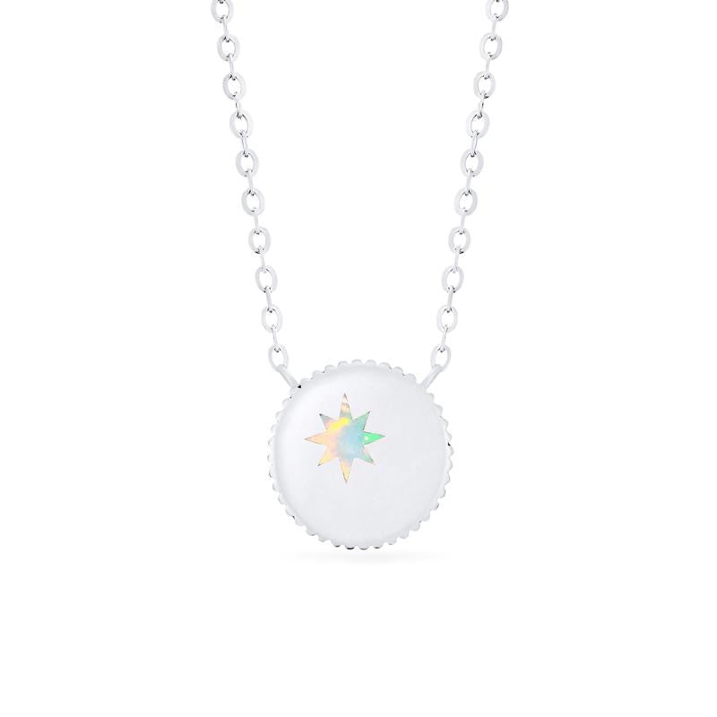 [Luna] Crescent Moon Necklace in Australian Opal