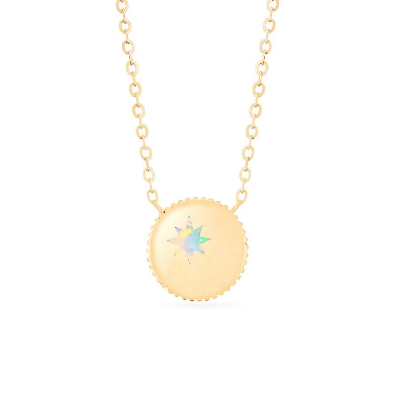 [Luna] Crescent Moon Necklace in Australian Opal