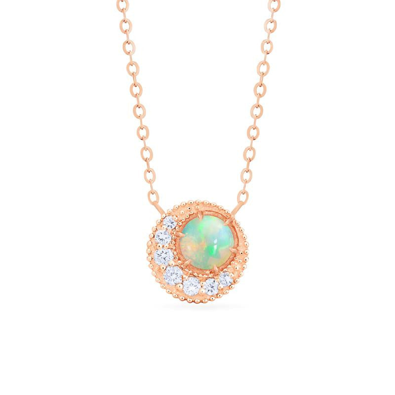 [Luna] Crescent Moon Necklace in Australian Opal