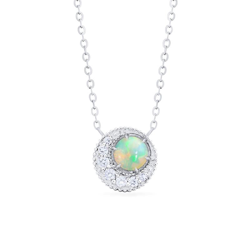 [Luna] Crescent Moon Necklace in Australian Opal