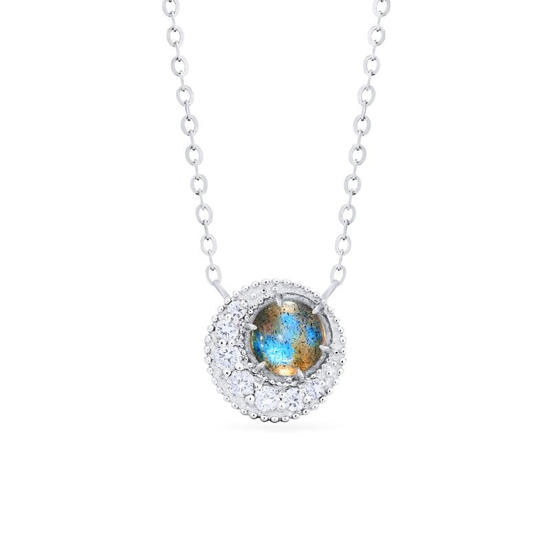 [Luna] Crescent Moon Necklace in Labradorite