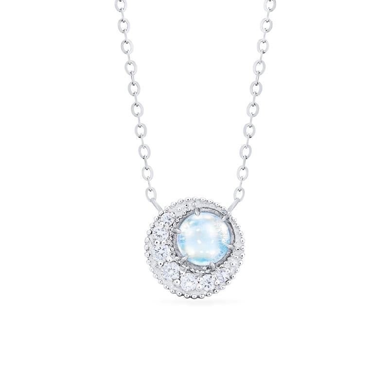 [Luna] Crescent Moon Necklace in Moonstone