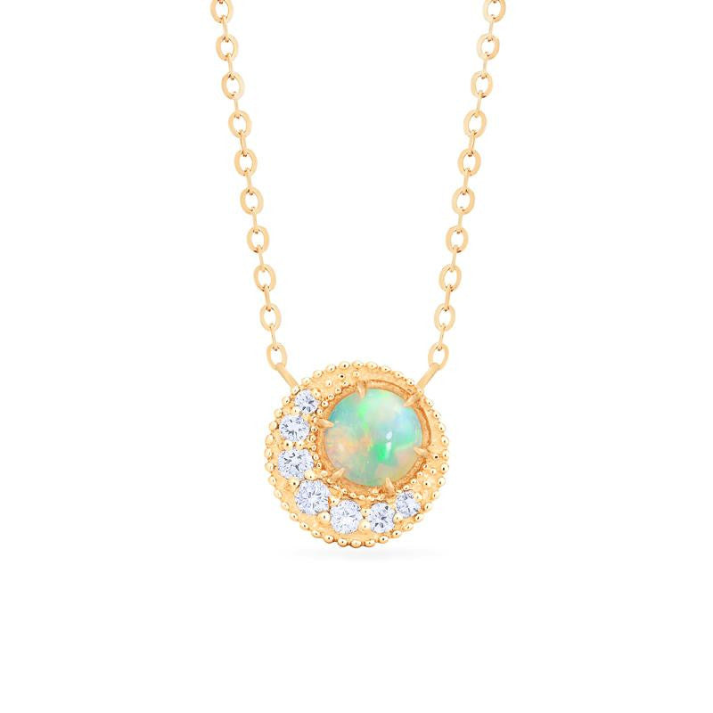 [Luna] Crescent Moon Necklace in Australian Opal
