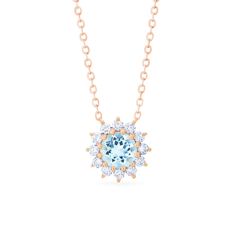 [Rosalie] Vintage Bloom Necklace in Aquamarine