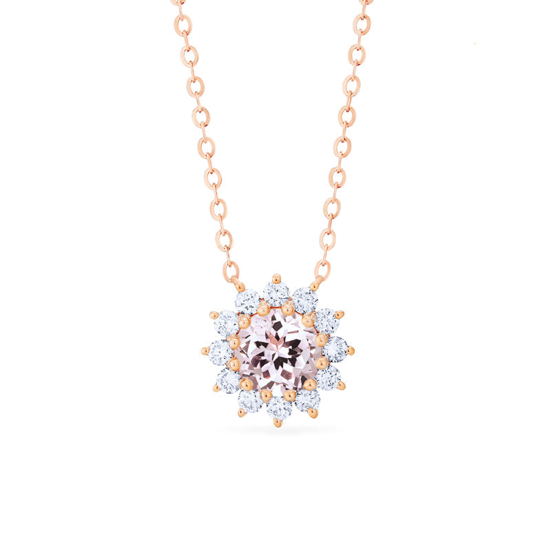 [Rosalie] Vintage Bloom Necklace in Morganite