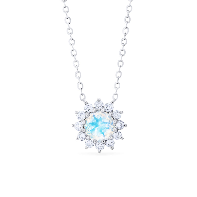 [Rosalie] Vintage Bloom Necklace in Moonstone