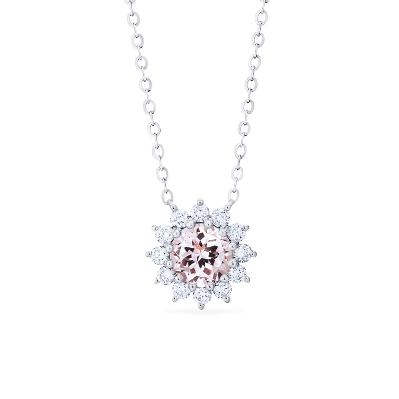 [Rosalie] Vintage Bloom Necklace in Morganite