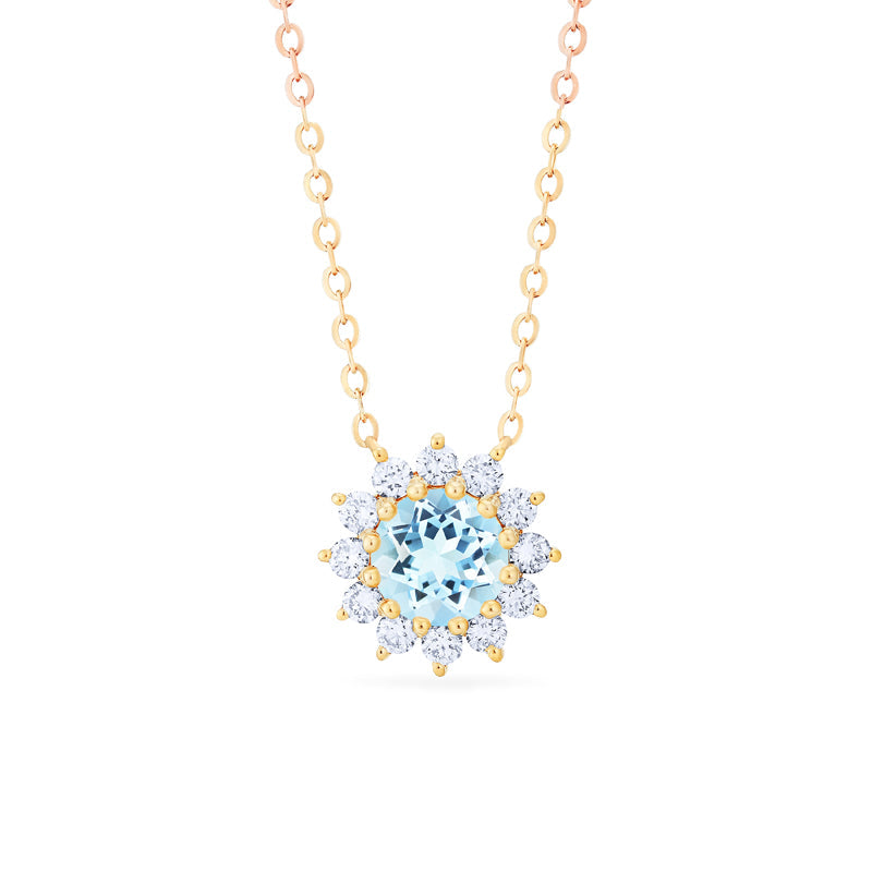 [Rosalie] Vintage Bloom Necklace in Aquamarine