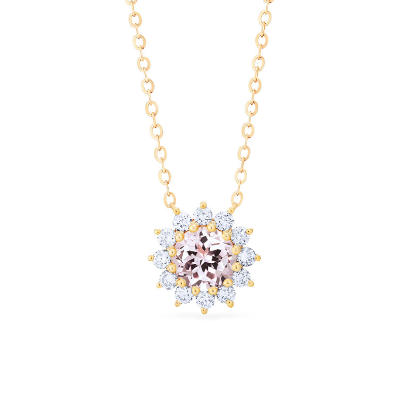 [Rosalie] Vintage Bloom Necklace in Morganite