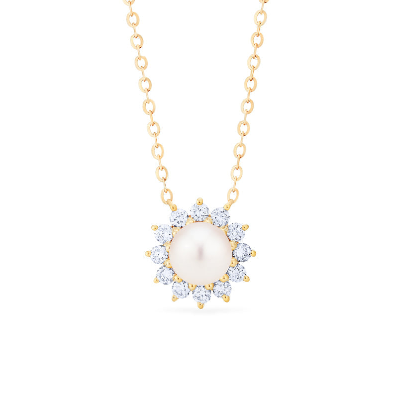 [Rosalie] Vintage Bloom Necklace in Akoya Pearl