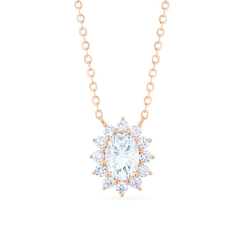 [Julianne] Vintage Bloom Oval Cut Necklace in Moissanite