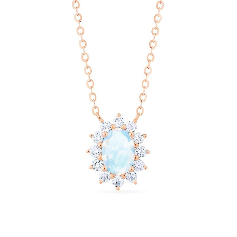 [Julianne] Vintage Bloom Oval Cut Necklace in Moonstone