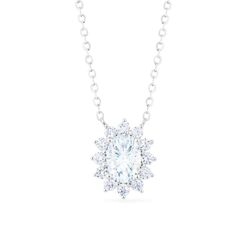 [Julianne] Vintage Bloom Oval Cut Necklace in Moissanite