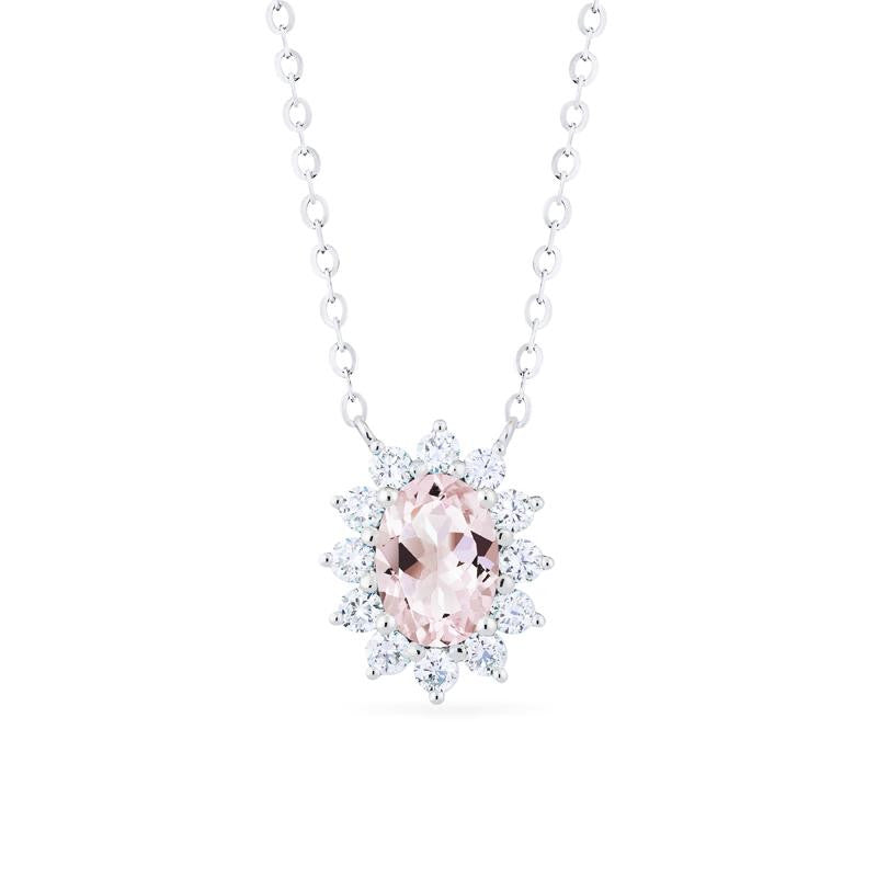 [Julianne] Vintage Bloom Oval Cut Necklace in Morganite