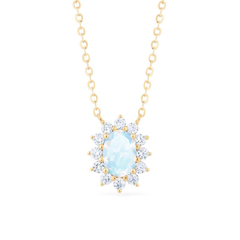 [Julianne] Vintage Bloom Oval Cut Necklace in Moonstone