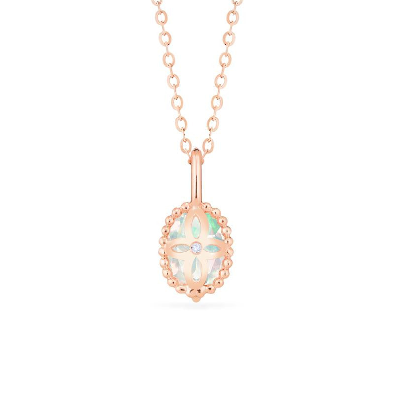 [Evelina] Vintage Classic Crown Oval Cut Necklace in Opal