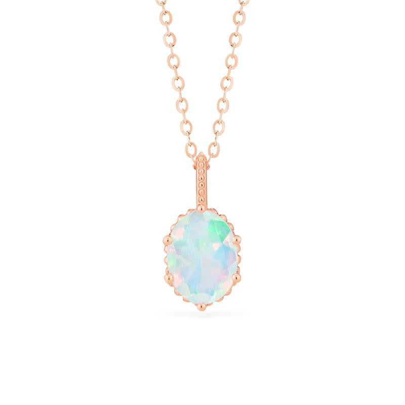 [Evelina] Vintage Classic Crown Oval Cut Necklace in Opal